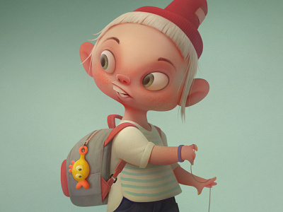 girl advertising baydakov cartoon character concept art girl illustration