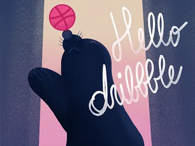 Dribbble debut - juggling seal animal art children art dribbble dribbbleball illustration juggling logo procreate procreate brushes procreateapp seal
