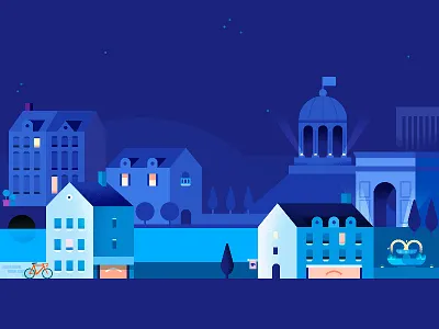 Google Pay | European Cityscape | Night app architecture city cityscape europe google google pay illustration night