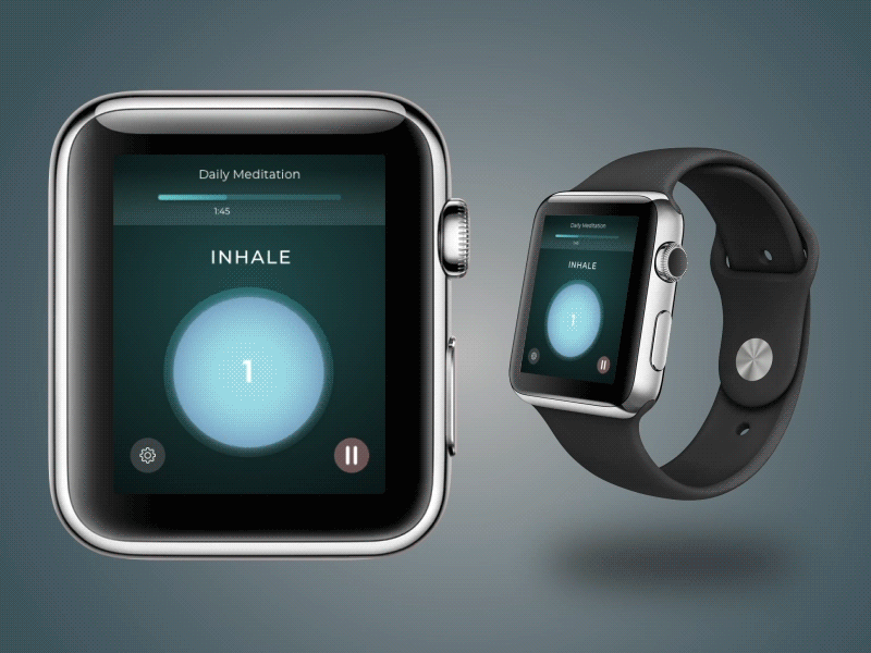 Daily UI Challenge #014 Countdown Timer 014 applewatch breathe countdown dailyui dailyui014 interface design meditation smartwatch timer watch