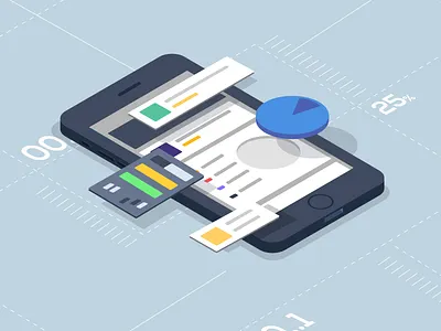 Mobile illustration - Under construction app design emptyview flat flat design graphs illustration mobile platform ui underconstruction