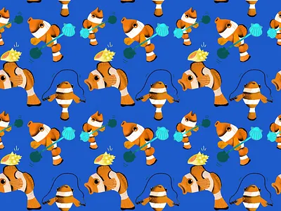 Strong fish pattern for The Dodo design illustration pattern