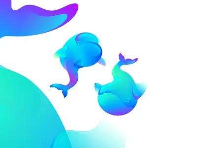 Blue Whales didier identity illustration laureaux logo