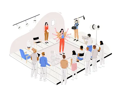 The Hollywood Reporter magazine actor hollywood illustration movie people production show runner stage vector woman
