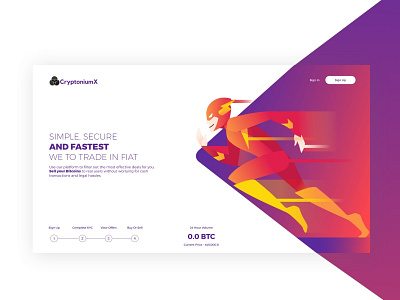 Cryptocurrency Landing Page app bitcoin blue crypto flash landing landing page mining red sketch trade ui uidesign uiux website