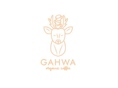 Gahwa Organic Coffee animal brand branding cafe coffee cute deer elegance elegant fawn feminine fune logo millenial modern subtle tender young youthful