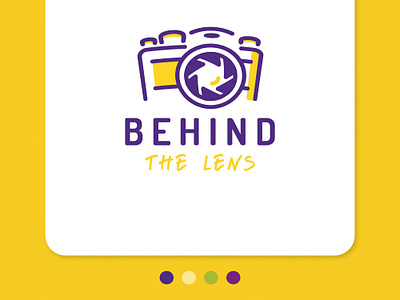 Photography Logo - Behind The Lens apparel design camera lens canon detroit graphic designer detroit website designer dribble flat design fuji icon illustration logo nikon photography photography logo purple typography ui vector website design yellow