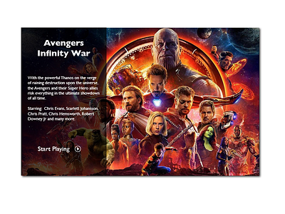 Daily Ui Day 25 Tv App avengers daily dailyuichallenge movie screen tv tvapp ui