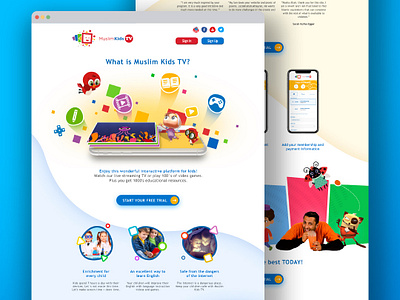 Muslim Kids TV Redesign illustration kids app ui