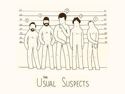 The Usual Suspects affiche art cinema film humour illustration illustrator movie naked nu poster usual suspects