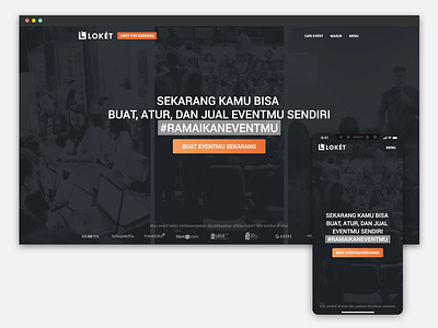 LOKET Self Service clean creative dashboard design event homepage landing page logo loket minimalistic mobile navigation self service ui ux website