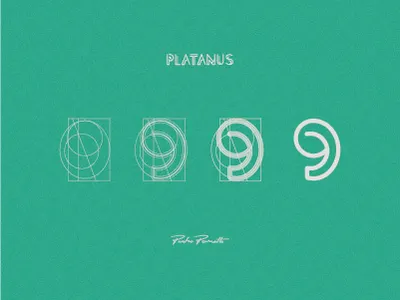Platanus "9" brand design diagram letra logotype outline tipografia typography
