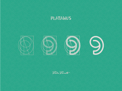 Platanus "9" brand design diagram letra logotype outline tipografia typography