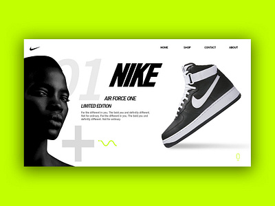 Nike Air force landing page design air force design illustration landing page design landingpage nike typography ui ux webdesign