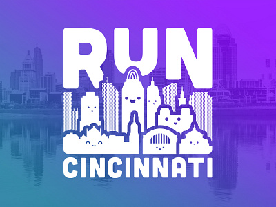 Run Cincinnati Tee Concept emblem graphic design illustrator logo seal symbol tee design type typography