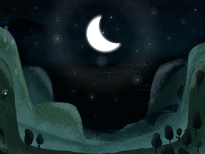 Night art children illustration photoshop