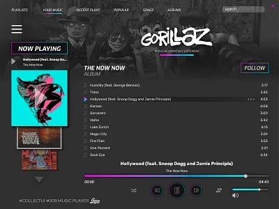 #009 Music Player 009 app collect ui dailyui design designer identity ui ux vector web website