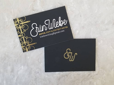 Writer Business Card business card card foil handlettering illustration logo writing