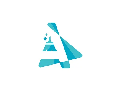 A Cleaner app aqua aquaman clean cleaner cleaning icon junk letter modern negative negativespace simple