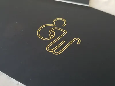 Logomark for Writer e foil gold handlettering letters logo logomark mark w