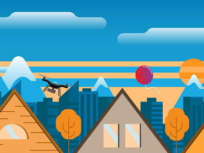 Drone Game appgame balloon city drone game gracehooper illustration insurance mountains parallax productdesign sidescroller sky touchscreen workinprogress