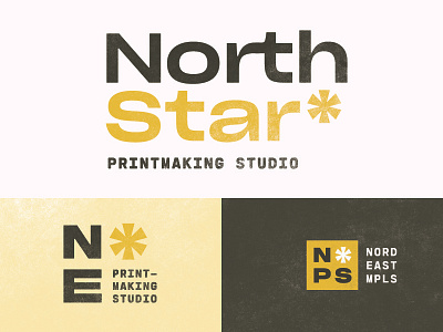 North Star Printmaking Studio branding logo minimal north star printmaking simplicity star system type type lockup