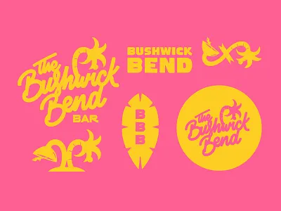 Up around the Bushwick Bend branding brooklyn color design icon illustration lettering logo palm trees typography
