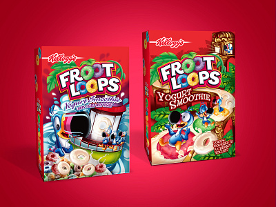 Froot Loops Yogurt Smoothie Concepts branding design illustration packaging design