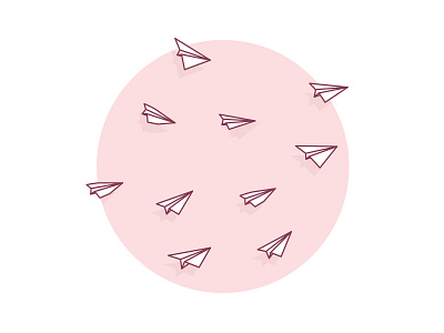 On the fly adobe airplane design icon illustration illustrator paper paperairplane paperplane pastell pink