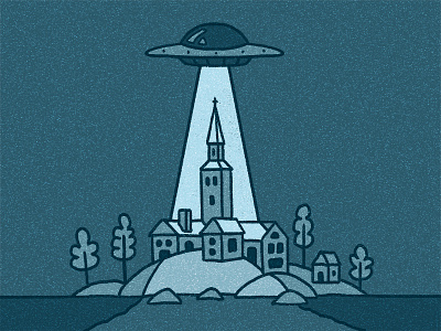 I want to believe alien illustration landscape ufo