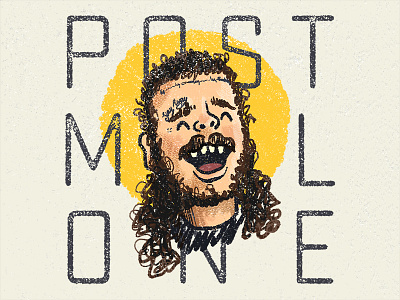 Post Malone hip hop illustration portrait post malone rap sketch