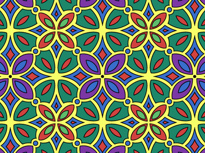 Floral Geometry and Colors design fabric pattern