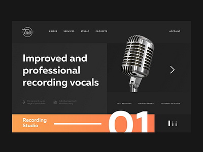 Tais Records Promo Site clean color concept design microphone music page promo records site slider studio typography ui ux web