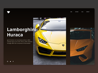 Lamborghini landing page adobexd car dailyui design landing page ui uiux ux