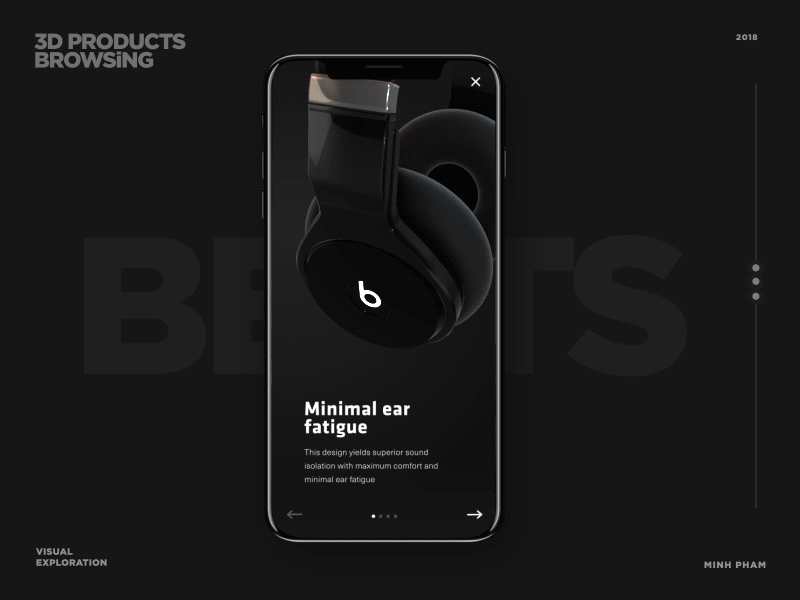 3D Product Tour 3d headphone ios mobile onboarding product ui ux vietnam