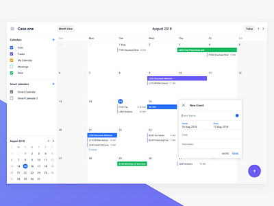 Case.one Calendar calendar calendar ui case case.one legal tasks web