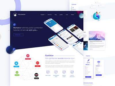 News APP blue landing design landing page news news app press space ui web