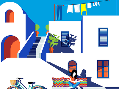 An ordinary day in Naxos island cyclades digital art greece illustration illustration art naxos