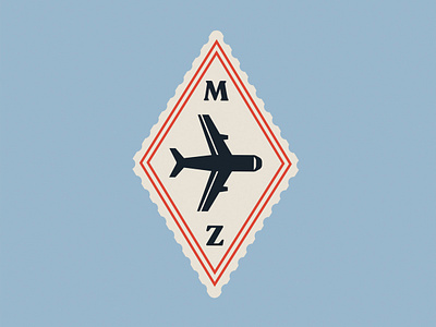 MZ Flight Badge airplane app badge brand branding color concept design flight fly icon identity illustration logo minimal retro typography ui vector vintage