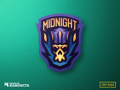 MIDNIGHT LOGO - FOR SALE calavera design esports gaming illustration logo mascot midnight premade purple skull skull art skull logo squad team