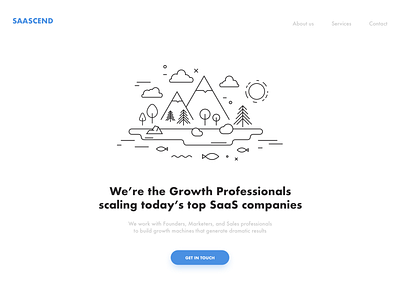 Landing Page for SaaS Development Company blue clean desktop interface light simple ui ux web white