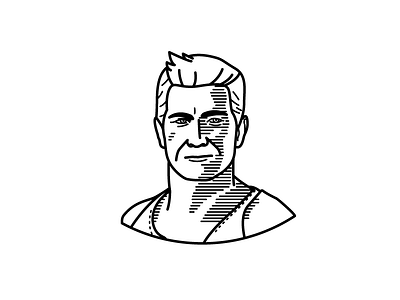 Nathan Drake Illustration black illustration line nathan drake portrait simple uncharted