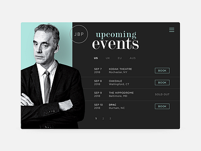 Daily UI #070 - Event Listing book challenge daily event jordan list listing peterson speaker ui ux website