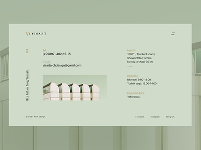 Visart _ Contactpage architecture contact contact page interior ui ux visart web webdesign webpage