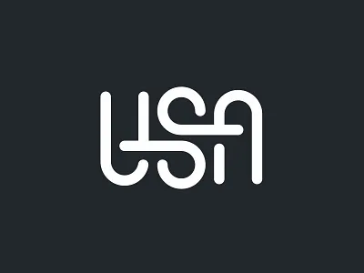 USA ambigram branding identity font type letter letters logo logotype mark monogram letterform usa us america