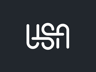 USA ambigram branding identity font type letter letters logo logotype mark monogram letterform usa us america