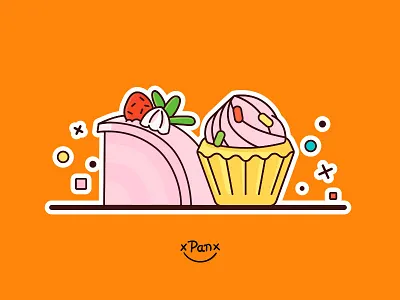 sweet2 art cake cute design illustrations pink