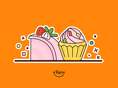 sweet2 art cake cute design illustrations pink