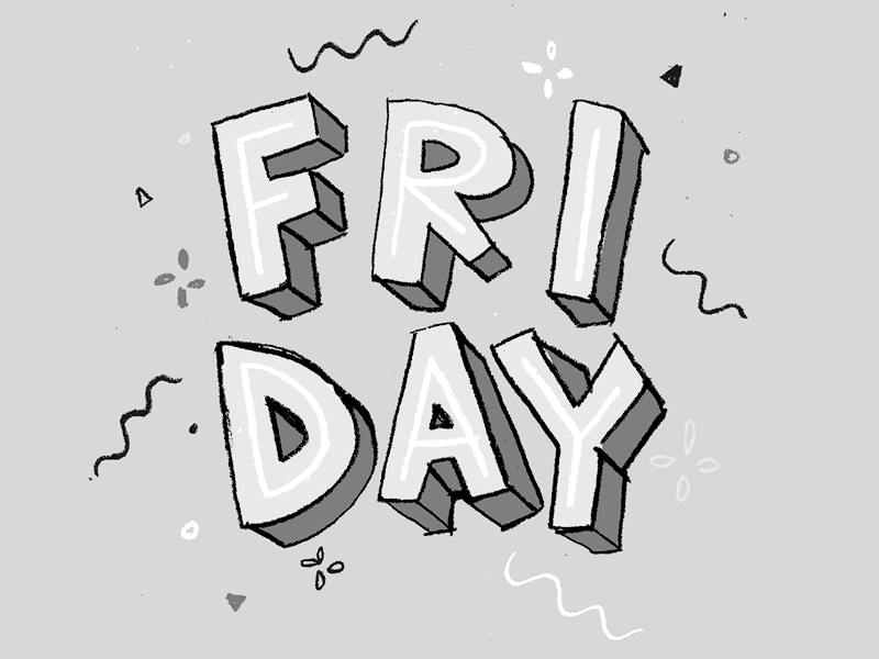 TGIF 70s 80s animated lettering animated typography blackandwhite blackwhite design doodles flashing friday fun gif illustration lettering type typography