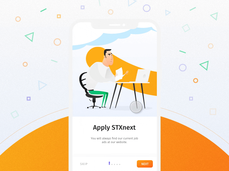 Recruitment Onboarding Flow animation app characters flinto flow gradient graphic illustraion interaction iphone job mobile motion onboarding onboarding screens recruitment sketch ui